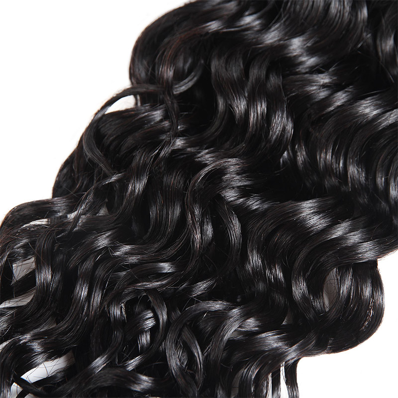 Indian Human Hair Body Loose Deep Peruvian Human Hair Bundles With Closure Brazilian Water Wave Hair Weaves 4pcs With 13*4 Lace Frontal