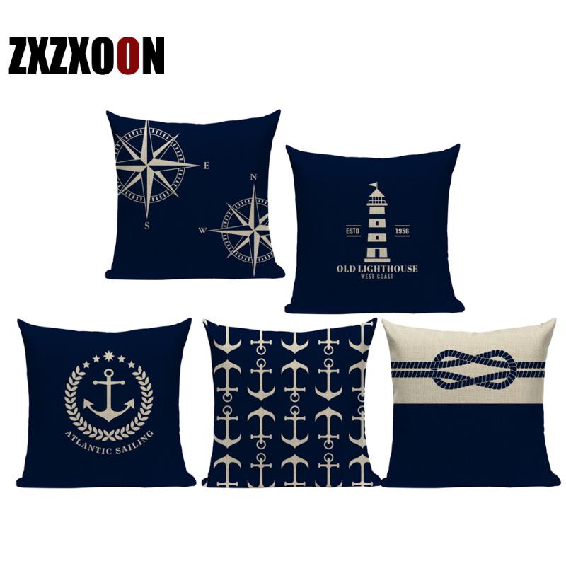 Geometric Throw Pillows Case Blue Ocean Navigation Anchor Lighthouse Cotton Linen Sofa Cushion Cover for Home Decor Almofadas, 23 
Geometric Throw Pillows Case Blue Ocean Navigation Anchor Lighthouse Cotton Linen Sofa Cushion Cover for Home Decor Almofadas, 23