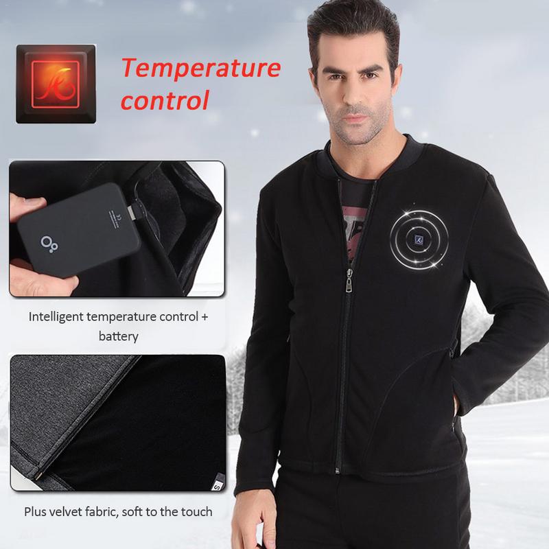 Men's Jacket Heating Clothes Thermal Underwear Carbon Fiber Electric Heating USB Smart Electric Clothes