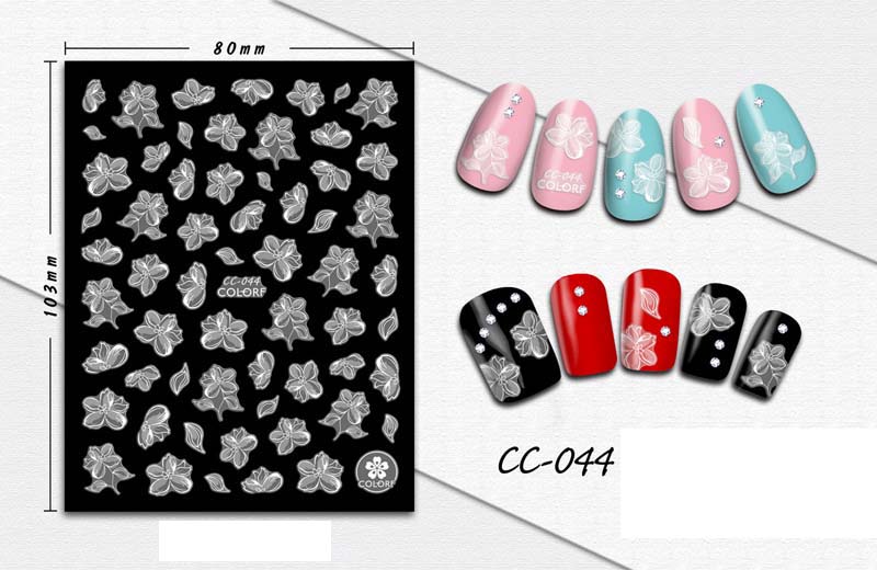 DIY Nails Art Cute Flower Star 3D Nail Decals Stickers Stars White Christmas Style Xmas Tree Santa Gift Finger Beauty Wraps