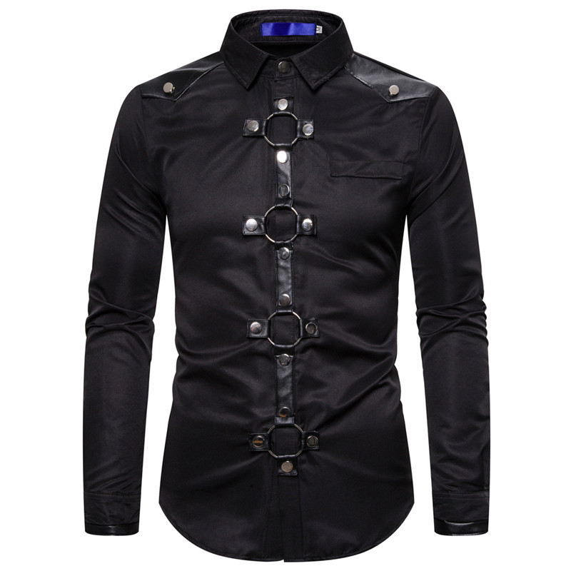 Camisa Manga Longa Masculina Dress Shirt Men Dark Master European Men's Gothic Rivet Long Sleeve Shirt Ropa De Hombre 2020, Black
Camisa Manga Longa Masculina Dress Shirt Men Dark Master European Men's Gothic Rivet Long Sleeve Shirt Ropa De Hombre 2020, Black
