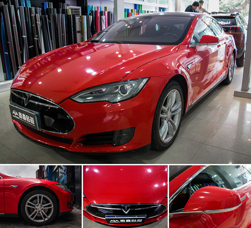 Super Gloss Red Vinyl Film Glossy Car Wraps Foil With Air Free Bubbles Red Gloss Car Wrap Sticker Decal 1.52x20 meters/Roll