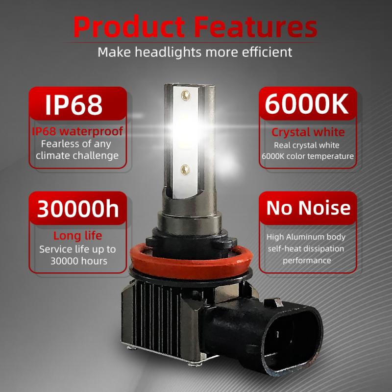 2pc Super Bright Car Headlights H7 LED H4 led H8/H9/H11 /9005 /9006 Auto Bulb 12000LM Automobiles Headlamp 6500K
2pc Super Bright Car Headlights H7 LED H4 led H8/H9/H11 /9005 /9006 Auto Bulb 12000LM Automobiles Headlamp 6500K