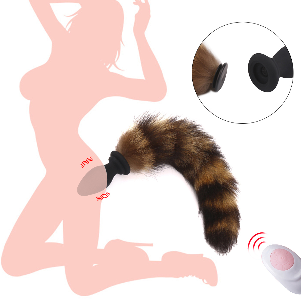 Sex Toy Fox Tail Plug Anal Vibrator sans fil à distance Vibrant Butt Plug Anus dilatateur Pour les couples adultes Jeu Cosplay Accessoires Y20041