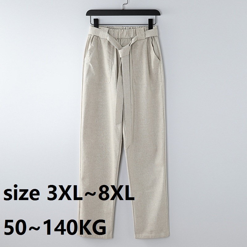 summer men pants with sashes linen Chinese style tang suit simple loose pants oversize 140KG elasticity personality Trousers 60, Picture color
summer men pants with sashes linen Chinese style tang suit simple loose pants oversize 140KG elasticity personality Trousers 60, Picture color