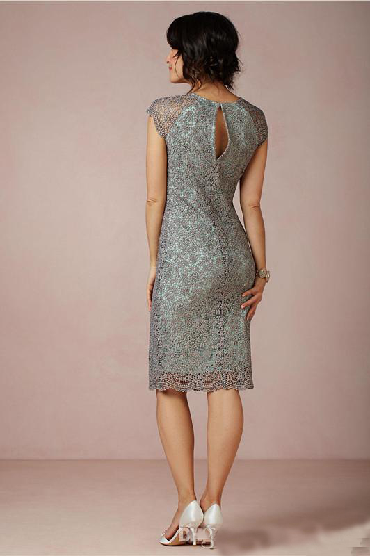 simple and elegant mother of the bride dresses jewel sleeveless kneelength lace mother dress custom made wedding guest gown