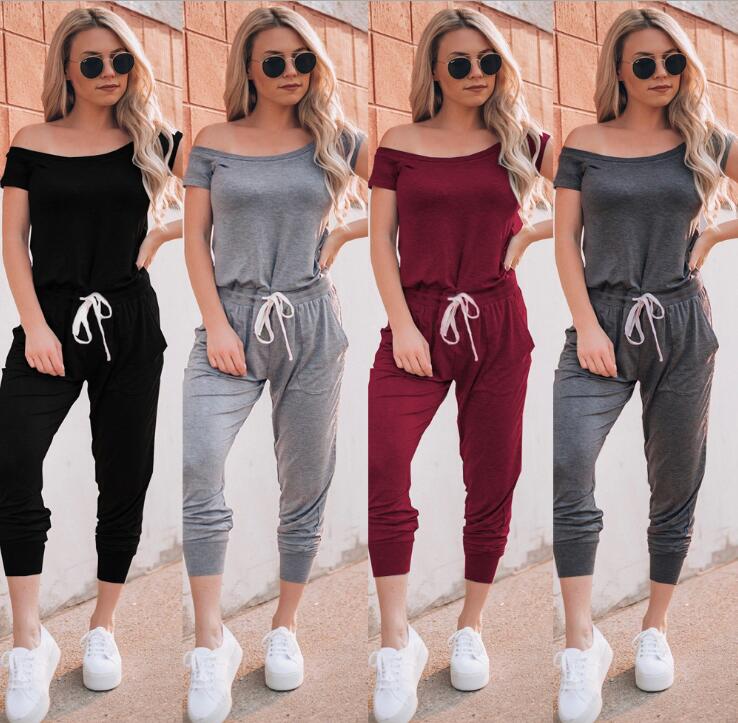 Women's Casual Off Shoulder Jumpsuits Short Sleeve Jumpsuits & Rompers Trousers Hot sale comfortable with high quality, Light gray
Women's Casual Off Shoulder Jumpsuits Short Sleeve Jumpsuits & Rompers Trousers Hot sale comfortable with high quality, Light gray