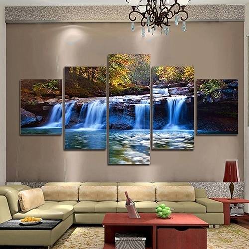 5pcs/set Unframed Beautiful Fall Wall Art Oil Painting On Canvas Fashion Textured Abstract Paintings Picture Living Room Decor