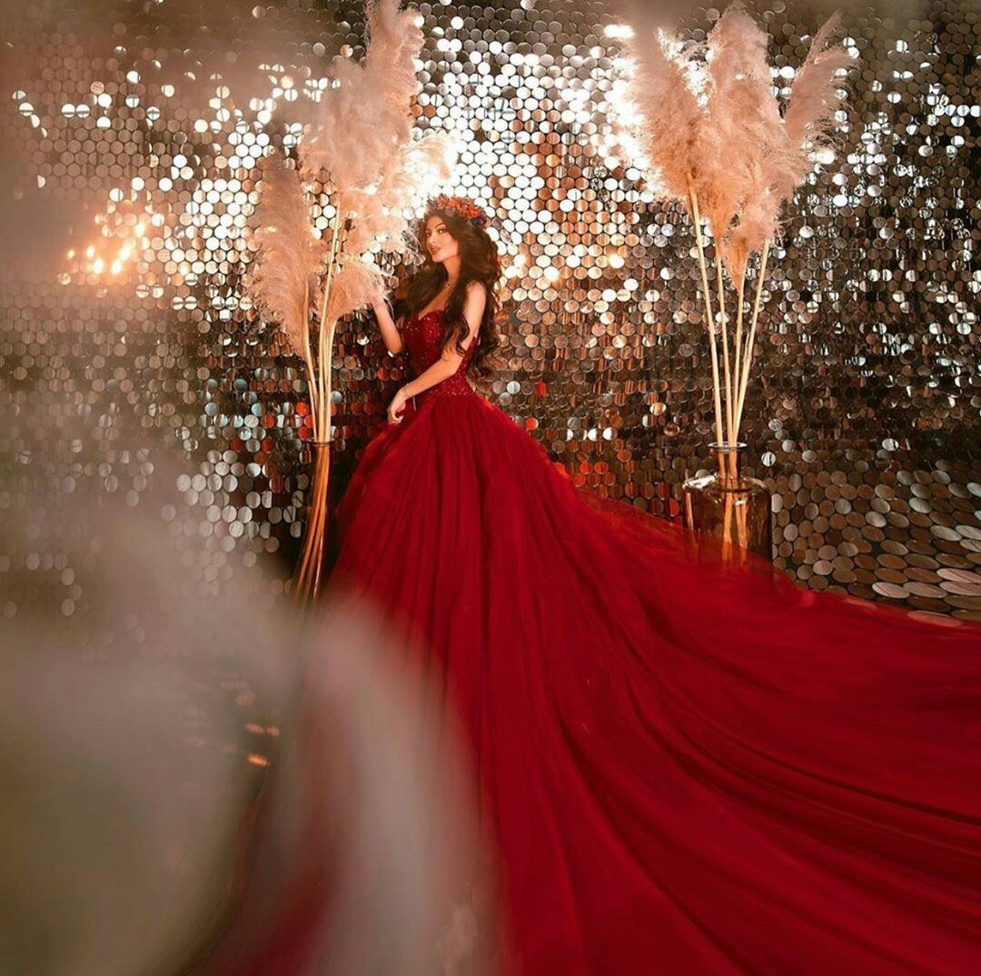 gorgeous red wedding dresses sweetheart beaded tulle vestido de novia garden bridal wedding gowns custom made