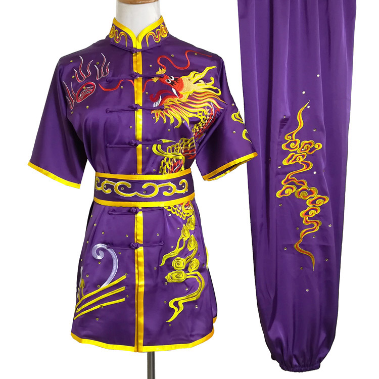 Chinese wushu uniform Kungfu clothes Martial arts suit taolu outfit Routine garment changquan kimono for men women boy girl kids a