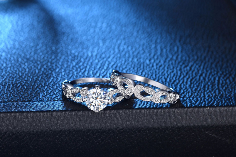 Infinity Brand New Choucong Vintage Fashion Jewelry 925 Sterling Silver Round Cut White Topaz CZ Diamond Wedding Women Bridal Ring Set Gift