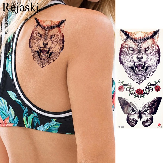 Purple Rose Jewelry Water Transfer Tattoo Stickers Women Body Chest Art Temporary Tattoo Girl Waist Bracelet Flash Tattoos Flower
