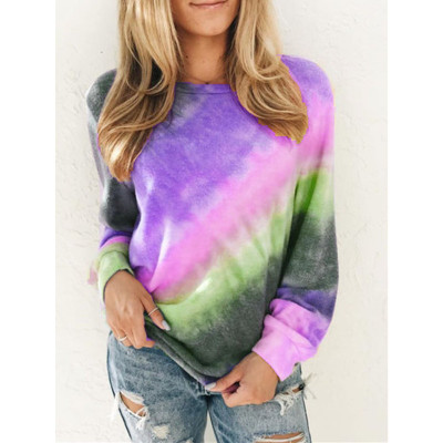 Spot 2021 European Spring and Autumn Printed Round Neck Long Sleeve Casual T-Shirt Support Mixed Batch