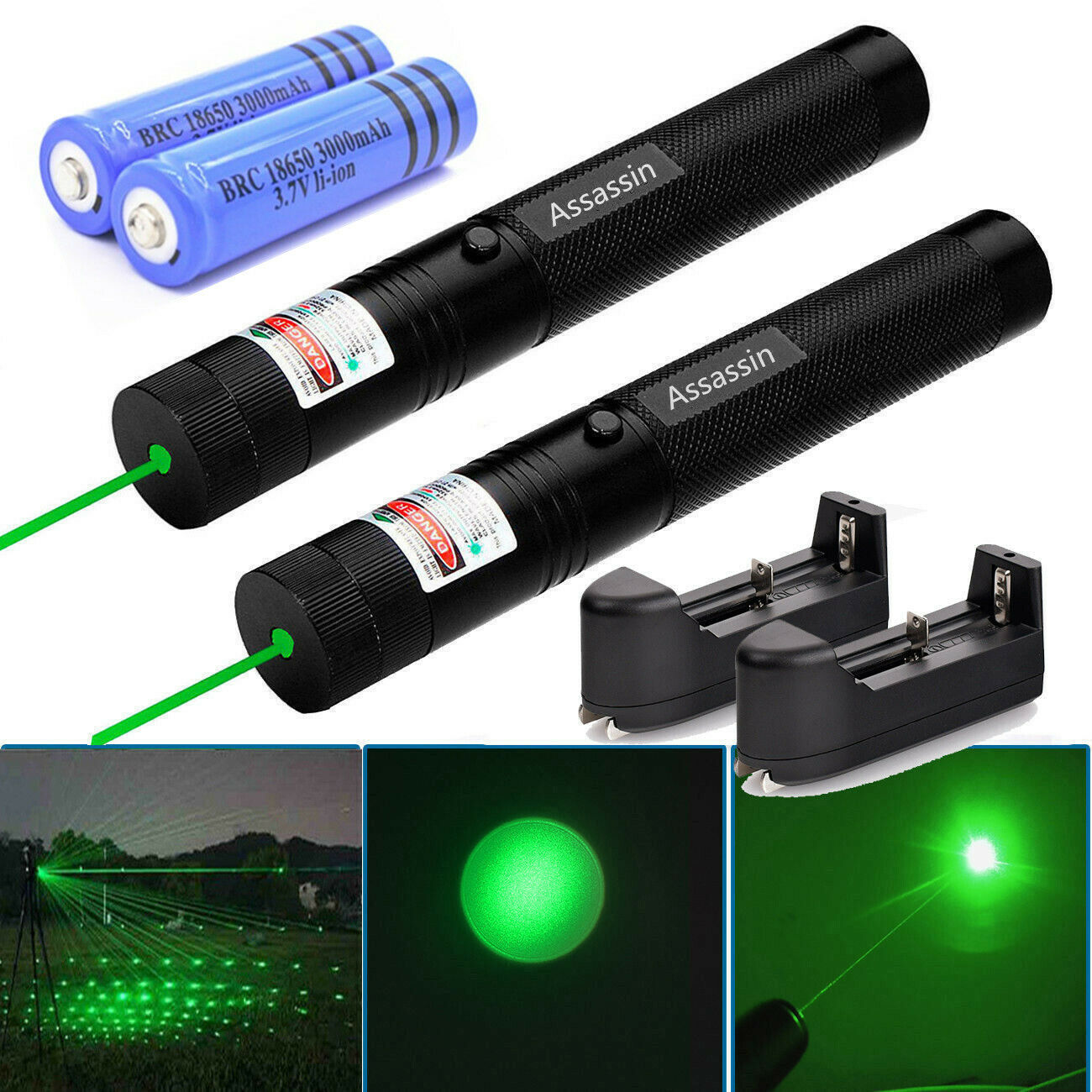 2PACK Teaching 303 Green Laser Pen Pointer 532nm 100Mile Burning Powerful Lazer Pen 2in1 Star Cap + 18650 Battery + Charger
2PACK Teaching 303 Green Laser Pen Pointer 532nm 100Mile Burning Powerful Lazer Pen 2in1 Star Cap + 18650 Battery + Charger