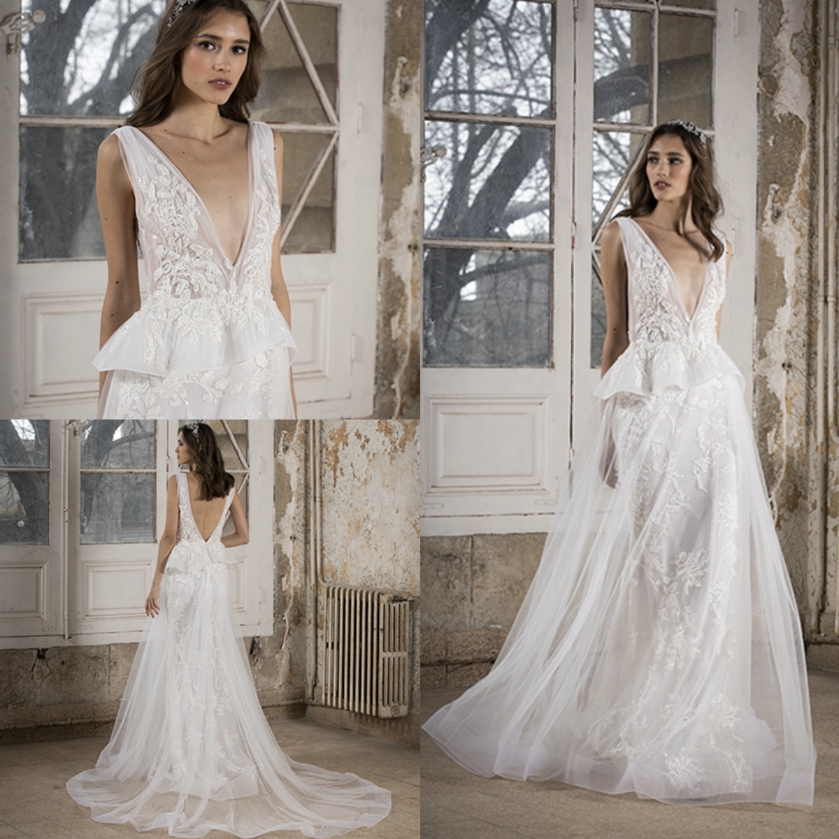bohemian wedding dresses deep v neck lace appliques a line bridal gowns tiered backless beach wedding dress