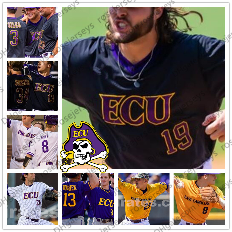 ECU East Carolina Pirates #14 Jake Agnos 18 Bryant Packard 19 Alec Burleson 42 Spencer Brickhouse Purple White Black Yellow Baseball Jersey
ECU East Carolina Pirates #14 Jake Agnos 18 Bryant Packard 19 Alec Burleson 42 Spencer Brickhouse Purple White Black Yellow Baseball Jersey