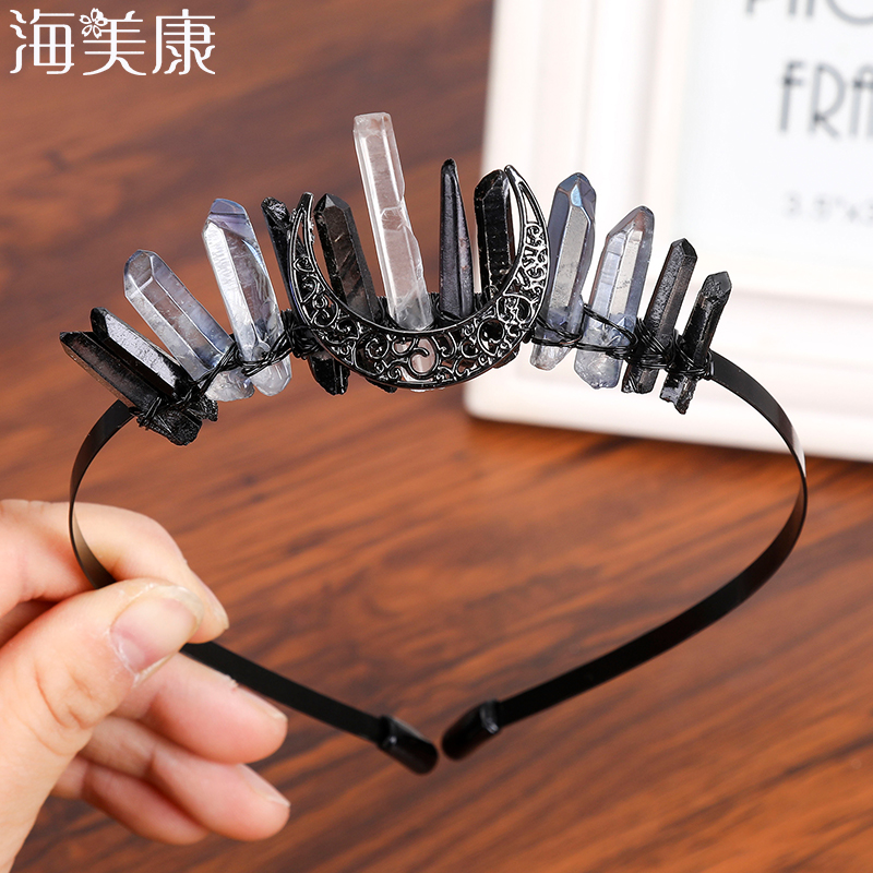 Haimeikang Natural Stone Quartz Hairbands Handmade Bridal Headpiece Rock Crystal Hair Retro Headband Black Moon Wedding Headwear
Haimeikang Natural Stone Quartz Hairbands Handmade Bridal Headpiece Rock Crystal Hair Retro Headband Black Moon Wedding Headwear