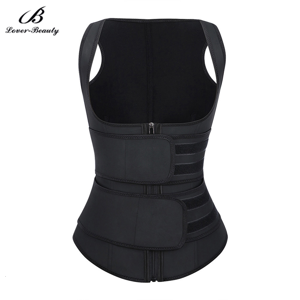 Lover Beauty Plus Size Latex Trainer Cincher 9 Steel Boned Double Control Tummy SlimTrimmer Corset Women Body Shaper Fajas BeltsT191005