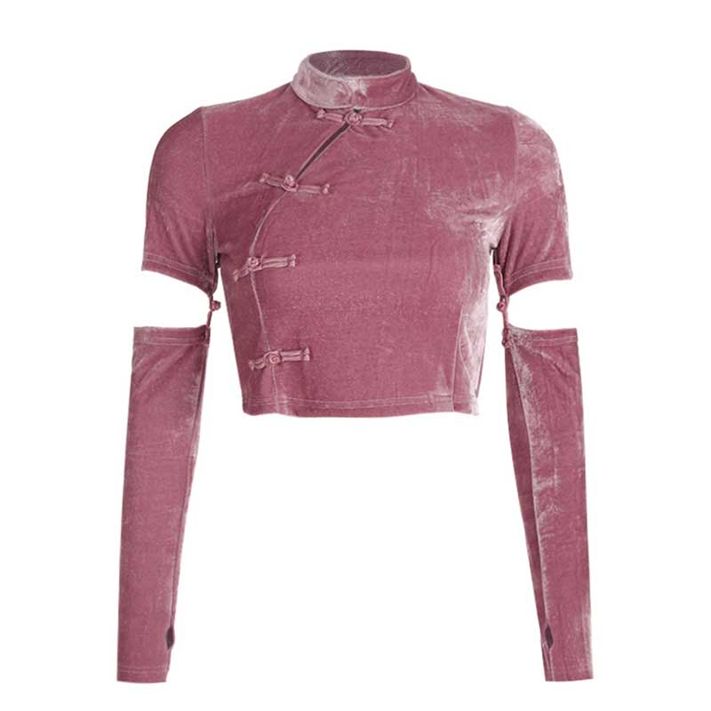 2019 Women Velvet Chinese Style Stand Collar T Shirt Patchwork Long Sleeve Crop Tops Spring Autumn Tees VKTS1118
2019 Women Velvet Chinese Style Stand Collar T Shirt Patchwork Long Sleeve Crop Tops Spring Autumn Tees VKTS1118