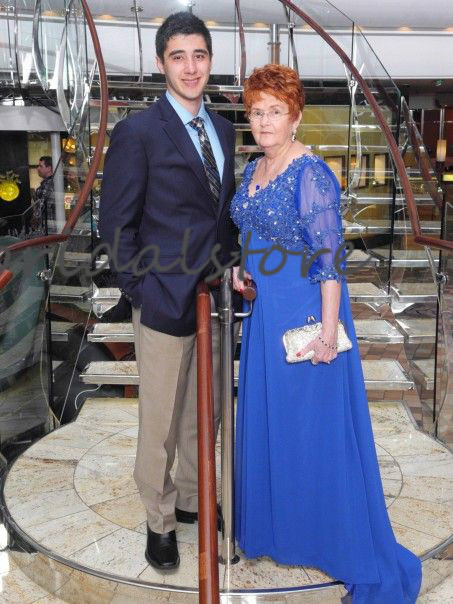 Boho Blue Mother Of The Bride Dresses Plus Size Chiffon Long Groom Mom Evening Party Gowns V Neck Appliques 1/2 Sleeves 2020