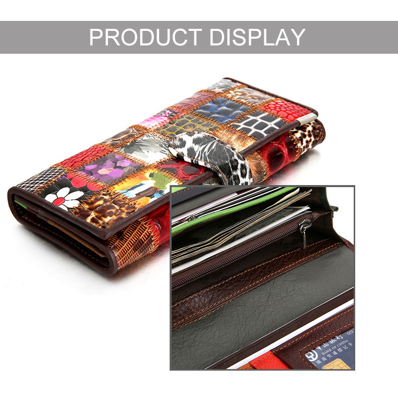 Prettyzy Genuine Leather Women Wallets Patchwork Hasp Coin Pocket Purse Female Clutch Bag Money Clip Slim Carteira Cartera Mujer Y19052302