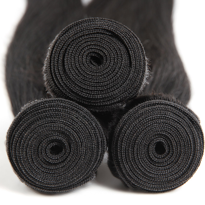 Ishow Human Hair Bundles With Closure Straight Virgin Hair Extensions 3/4pcs With 2x3 Lace Closure Straight