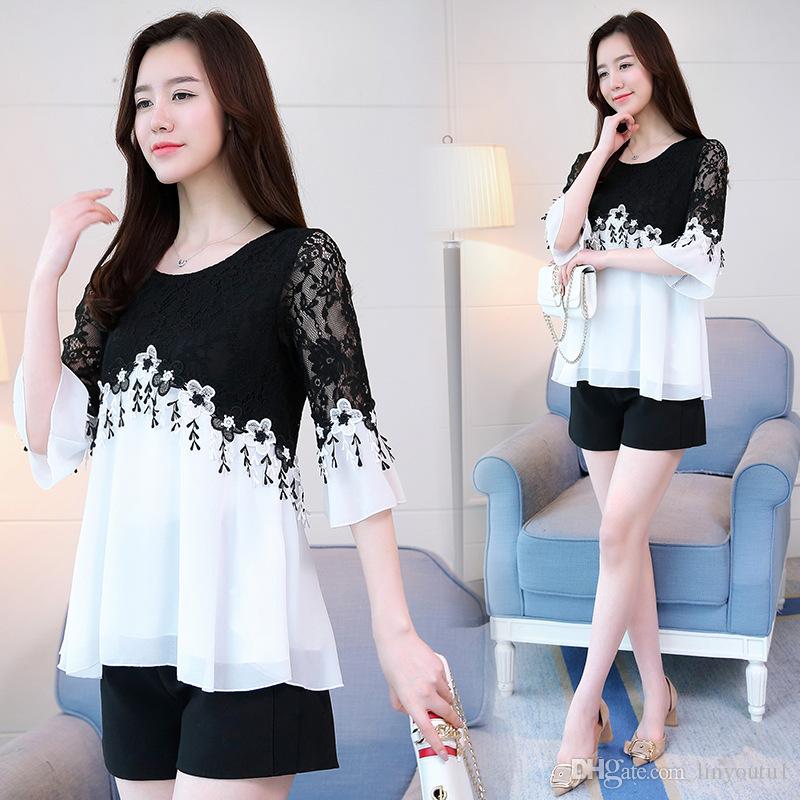 2020 Plus size woman blouses 2019 Summer New Chiffon Blouse Cotton Edge Lace Blouses Shirt Bell sleeve Women Shirt tops, White
2020 Plus size woman blouses 2019 Summer New Chiffon Blouse Cotton Edge Lace Blouses Shirt Bell sleeve Women Shirt tops, White