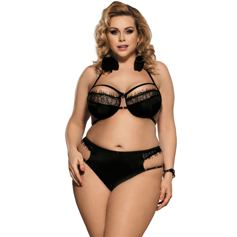 Lace halter erotic lingerie set large size 6XL underwire intimates set bikini women bra and panty sets sexy lingerie RW80294, Black
Lace halter erotic lingerie set large size 6XL underwire intimates set bikini women bra and panty sets sexy lingerie RW80294, Black