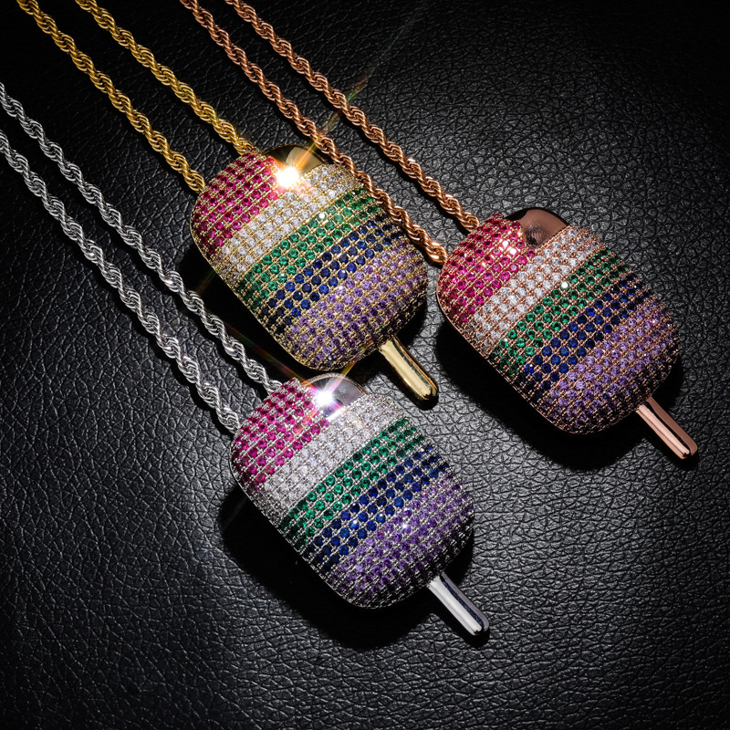 Ice Cream Popsicle Personality Pendant Full Zirconium Shi Caishai Hip-hop Necklace Golden Australian Ornaments
Ice Cream Popsicle Personality Pendant Full Zirconium Shi Caishai Hip-hop Necklace Golden Australian Ornaments