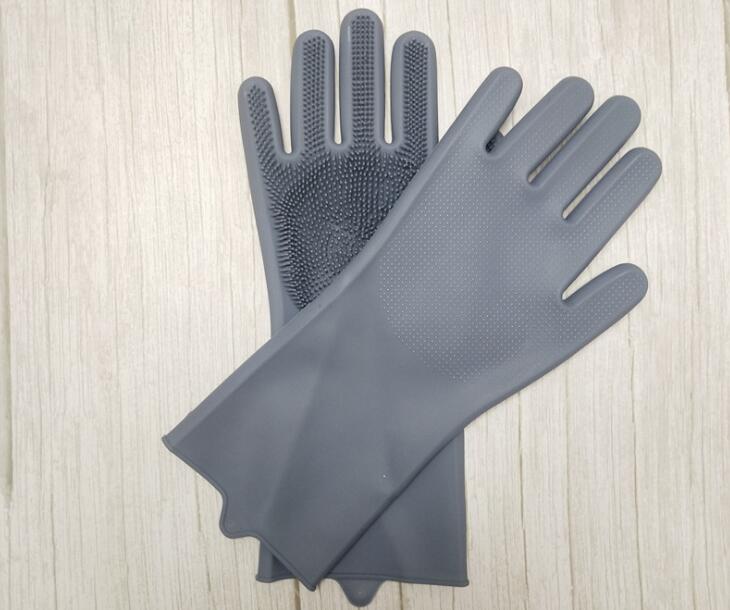 Dishwashing Cleaning Gloves Magic Silicone Rubber Dish Washing Glove for Household Scrubber Kitchen Clean Tool Scrub