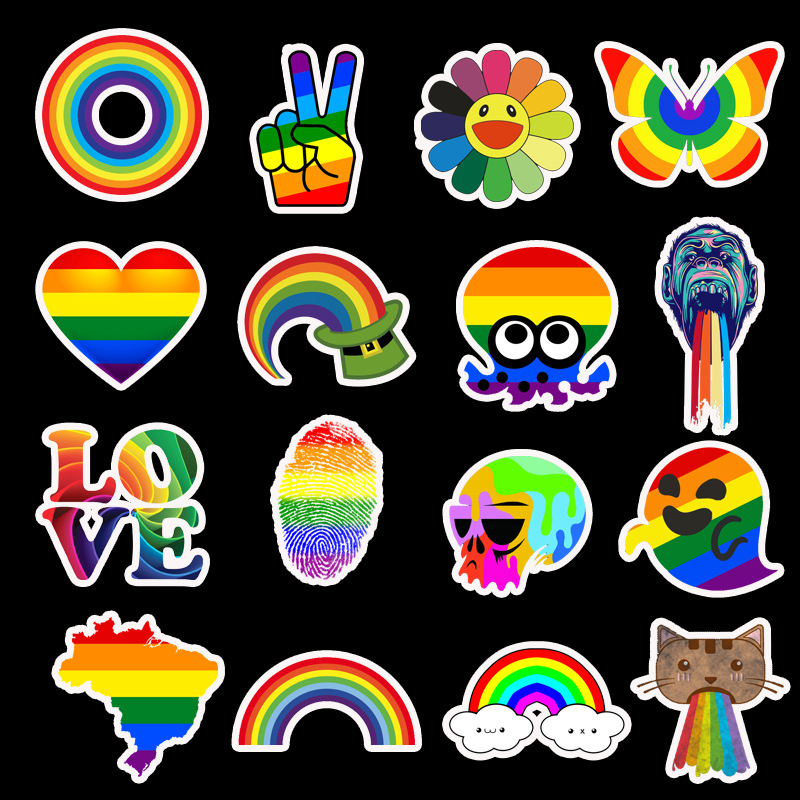 50pcs/Set Colorful Cool Cute Anime Stickers Skateboard Laptop Sticker Rock English Sticker Kids Toys Vsco Stickers Toy for Children