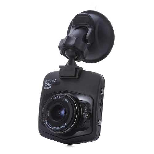 1pc voiture gt300 double lentille 1080p fhd 170 degrés grand angle voiture dvd noir