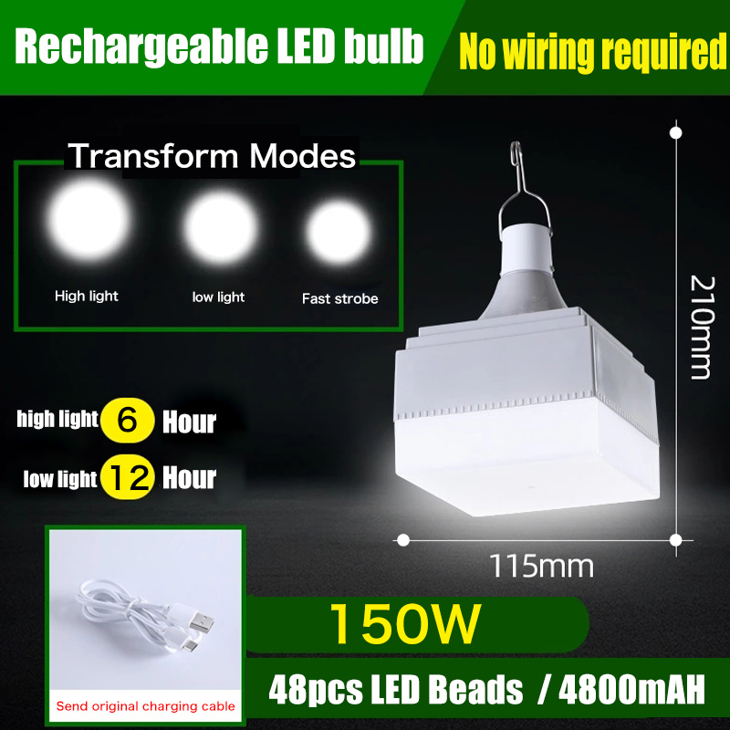 USB Rechargeable Bulb LED Camping Light for Outdoor Camping Lamp 3 Model Portable Lanterns Emergency Lights for BBQ Hiking Outdoor Sports
USB Rechargeable Bulb LED Camping Light for Outdoor Camping Lamp 3 Model Portable Lanterns Emergency Lights for BBQ Hiking Outdoor Sports