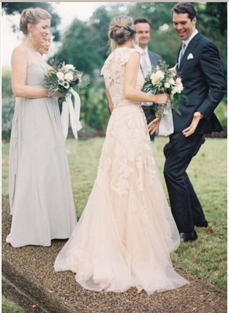2020 New Champagne lace gown v-neck beach wedding dress at s married married robes De pink bud silk robes De married DP54 Blanche 2018