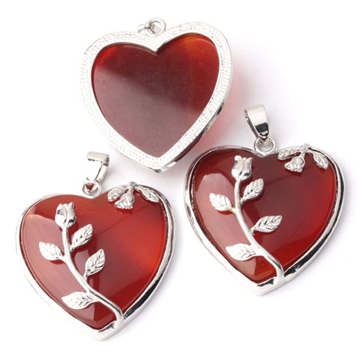 Heart-shaped pendant charm crystal natural stone necklace earrings jewelry making