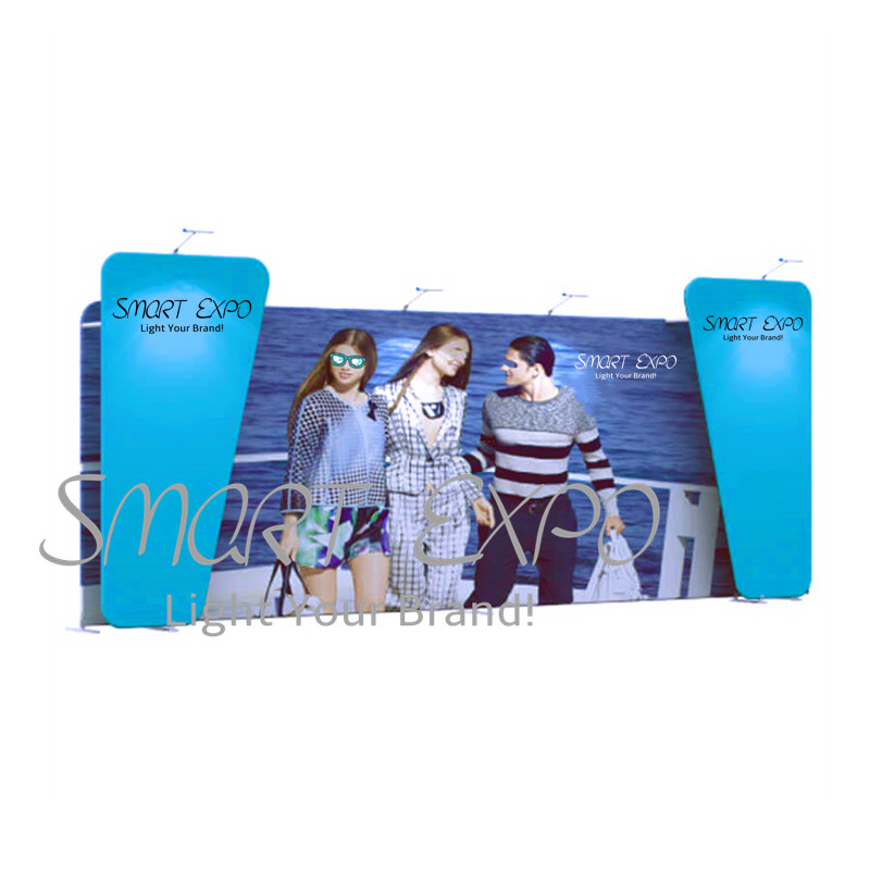 20ft Trade Show Striking Logo Presentation Backwall Display with Double Front Overlap Display Panels Custom Fabric Printing Graphics
20ft Trade Show Striking Logo Presentation Backwall Display with Double Front Overlap Display Panels Custom Fabric Printing Graphics