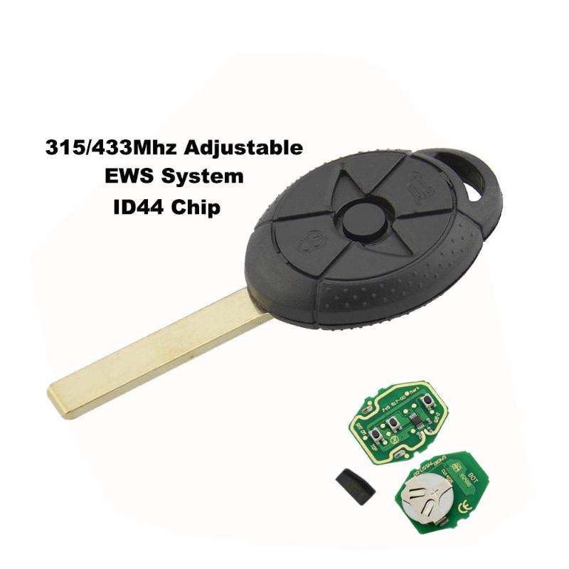 Car Remote Key 3 Button 315/433MHz ID44 Chip Keyless Entry Transmitter for Old Mini cooper EWS S R50 R53 2005-2007
Car Remote Key 3 Button 315/433MHz ID44 Chip Keyless Entry Transmitter for Old Mini cooper EWS S R50 R53 2005-2007