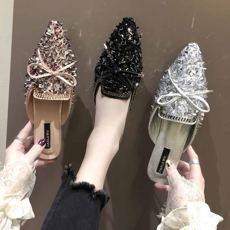 Women Slippers Crystal Bling Mules Slippers Female Mules Fashion Bow Knot Shoes Woman Pointed Toe Elegant Slipper Casual Shoes, Black
Women Slippers Crystal Bling Mules Slippers Female Mules Fashion Bow Knot Shoes Woman Pointed Toe Elegant Slipper Casual Shoes, Black
