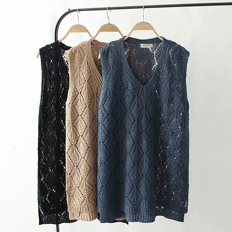 New Arrival 2019 Plus Size Hollow-out Long Knitted Vests For Women Waistcoat Sleeveless Vest Summer Thin V-Neck Black Pullover, Blue
New Arrival 2019 Plus Size Hollow-out Long Knitted Vests For Women Waistcoat Sleeveless Vest Summer Thin V-Neck Black Pullover, Blue