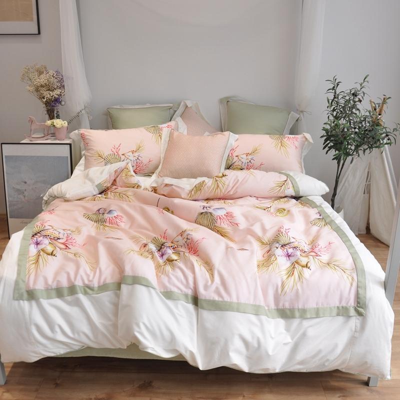 Egyptian Cotton Soft Bedding Set White Pink Floral printed Patchwork Chic Duvet Cover Bed Sheet set Queen King size JPcs, Color 4
Egyptian Cotton Soft Bedding Set White Pink Floral printed Patchwork Chic Duvet Cover Bed Sheet set Queen King size JPcs, Color 4