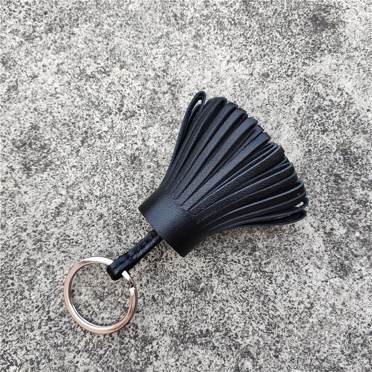 Genuine Lambskin Real Leather Tassel Keychain For Keys Car Key Chain Key Ring Women Bag Charm Pendant Girls