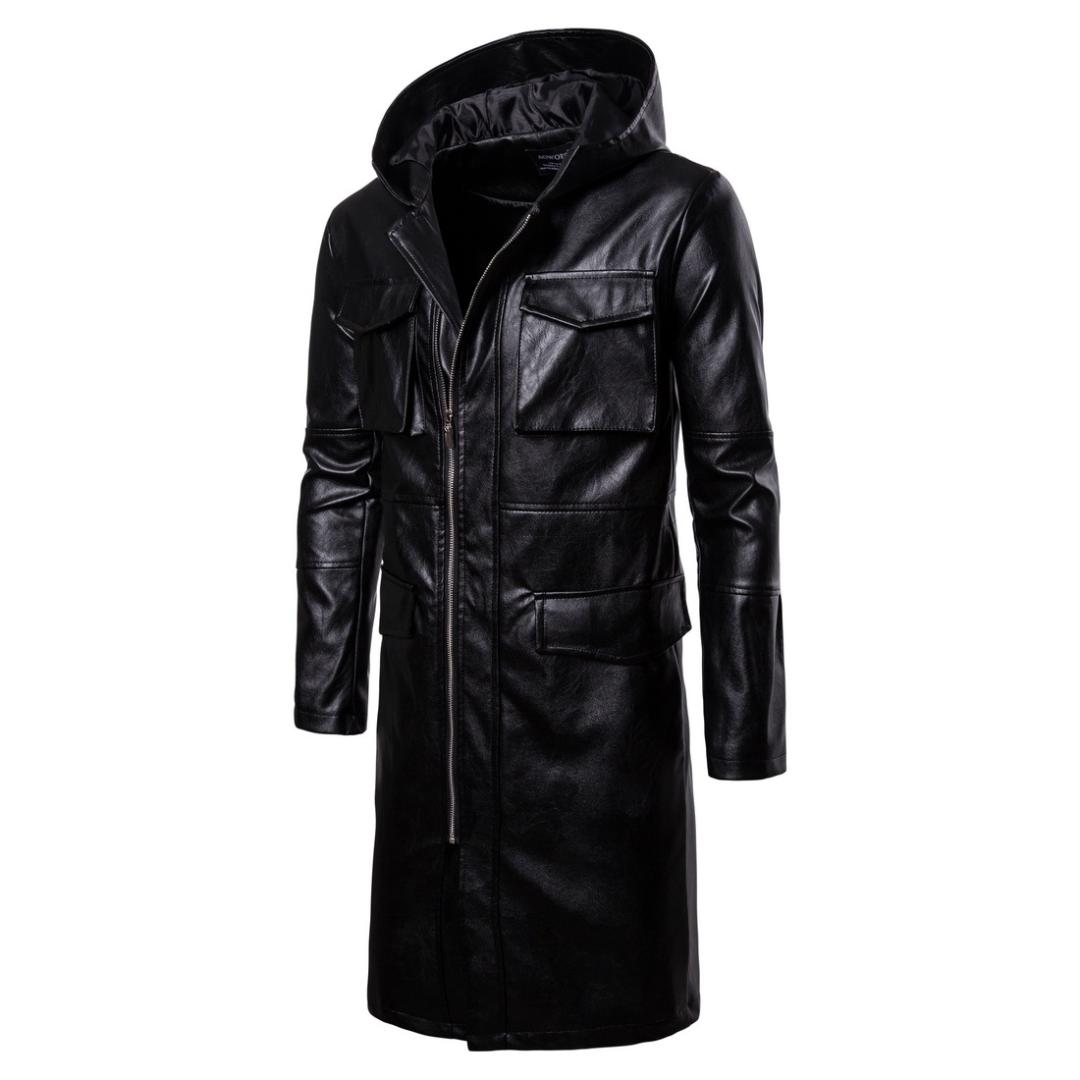 New Fashion Leather Jacket Men High Long Hooded leather Coats Mens Slim Fit Youth Men's Motorcycle coat Male Plus Size, Black
New Fashion Leather Jacket Men High Long Hooded leather Coats Mens Slim Fit Youth Men's Motorcycle coat Male Plus Size, Black