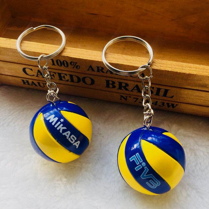 5Pcs/lot Volleyball Keychain Business Birthday Pvc Volleyball Birthday Gifts Volleyball Top Football Beach Ball Key Ring Key Chains