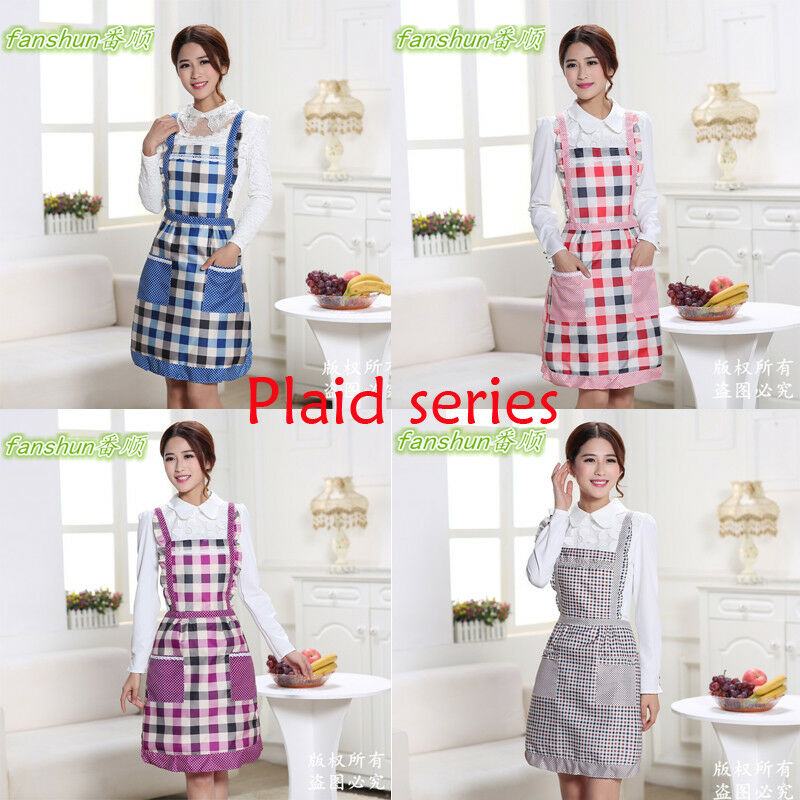 2019 Newest Women Funny Plaid Aprons Chefs Kitchen Vintage Novelty + Pockets For Cooking BBQ Xmas Cleaning Sleeveless Apron