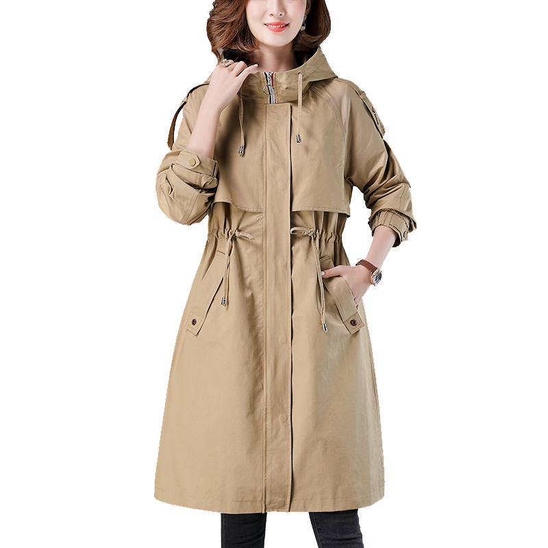 High-quality windbreaker coat women's medium long 2020 spring autumn new womens Korean knee wild popular hooded jacket overcoat, Khaki
High-quality windbreaker coat women's medium long 2020 spring autumn new womens Korean knee wild popular hooded jacket overcoat, Khaki