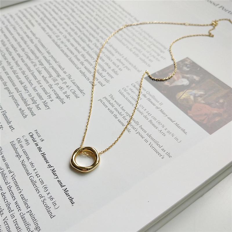 Fashion Necklaces&Pendants For Women New Wedding Jewelry Gifts 100% 925 Sterling Silver Geometric Circle Pendant Necklace