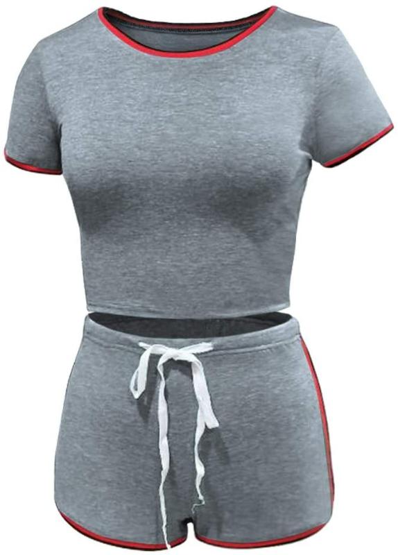 2020 New Sexy Women' Split-style Sports Suit Casual Round Neck Pullover Top Bandage Shorts Home Clothes Suit
2020 New Sexy Women' Split-style Sports Suit Casual Round Neck Pullover Top Bandage Shorts Home Clothes Suit