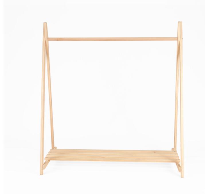 Log hanger Children Furniture Ins Nordic style simple solid wood landing children's clothing store shelf