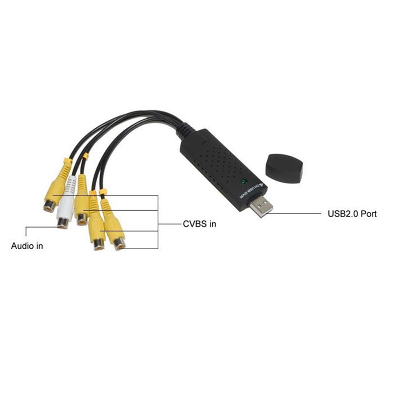 CKC 1pc New USB Video Capture Card Easycap 4 CH USB Video Capture Adapter Audio Video to Digital Format for PC
