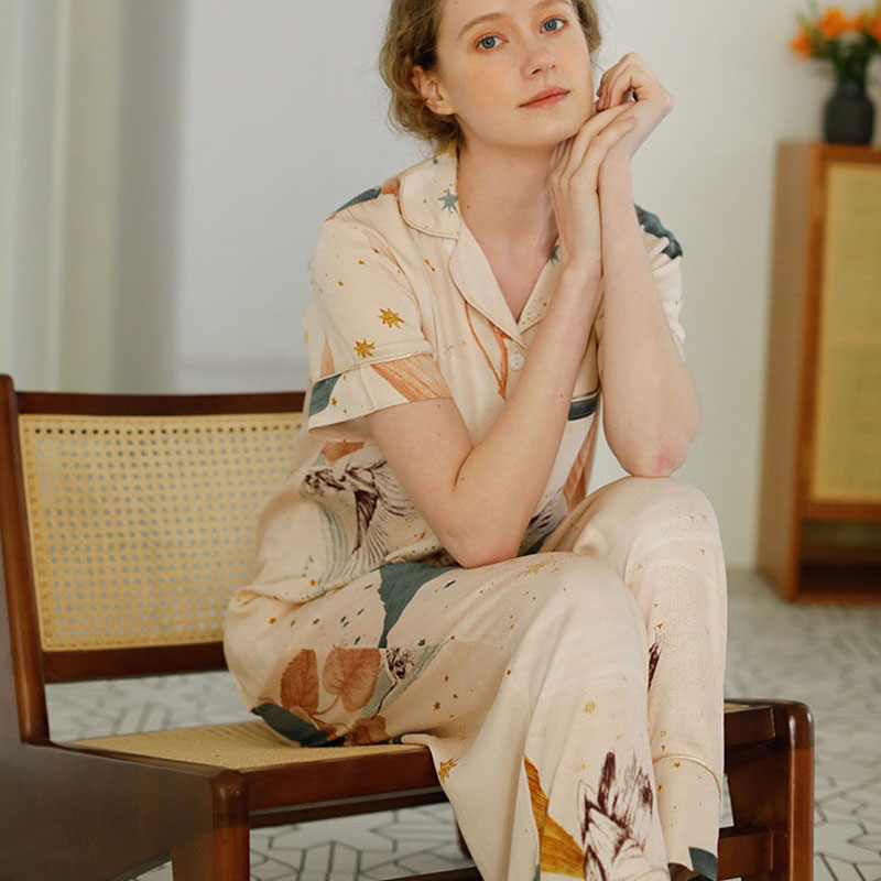 Starry Sky Printed Short Sleeve Long Trousers Pyjamas Women Pijama for Summer Casual Cotton Two Piece Suit for Home Wear Pajamas, Two pcs set
Starry Sky Printed Short Sleeve Long Trousers Pyjamas Women Pijama for Summer Casual Cotton Two Piece Suit for Home Wear Pajamas, Two pcs set